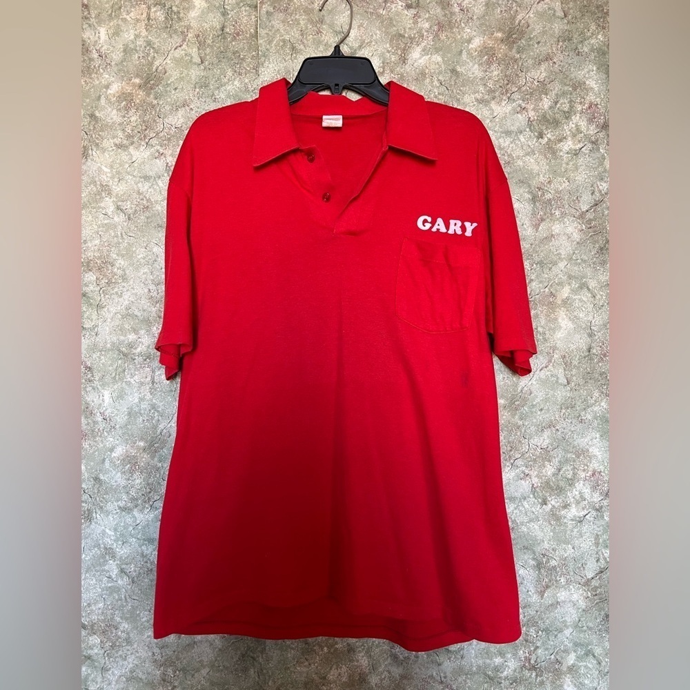 V I N T A G E Red Men's Polo Shirt - Picture 2 of 4
